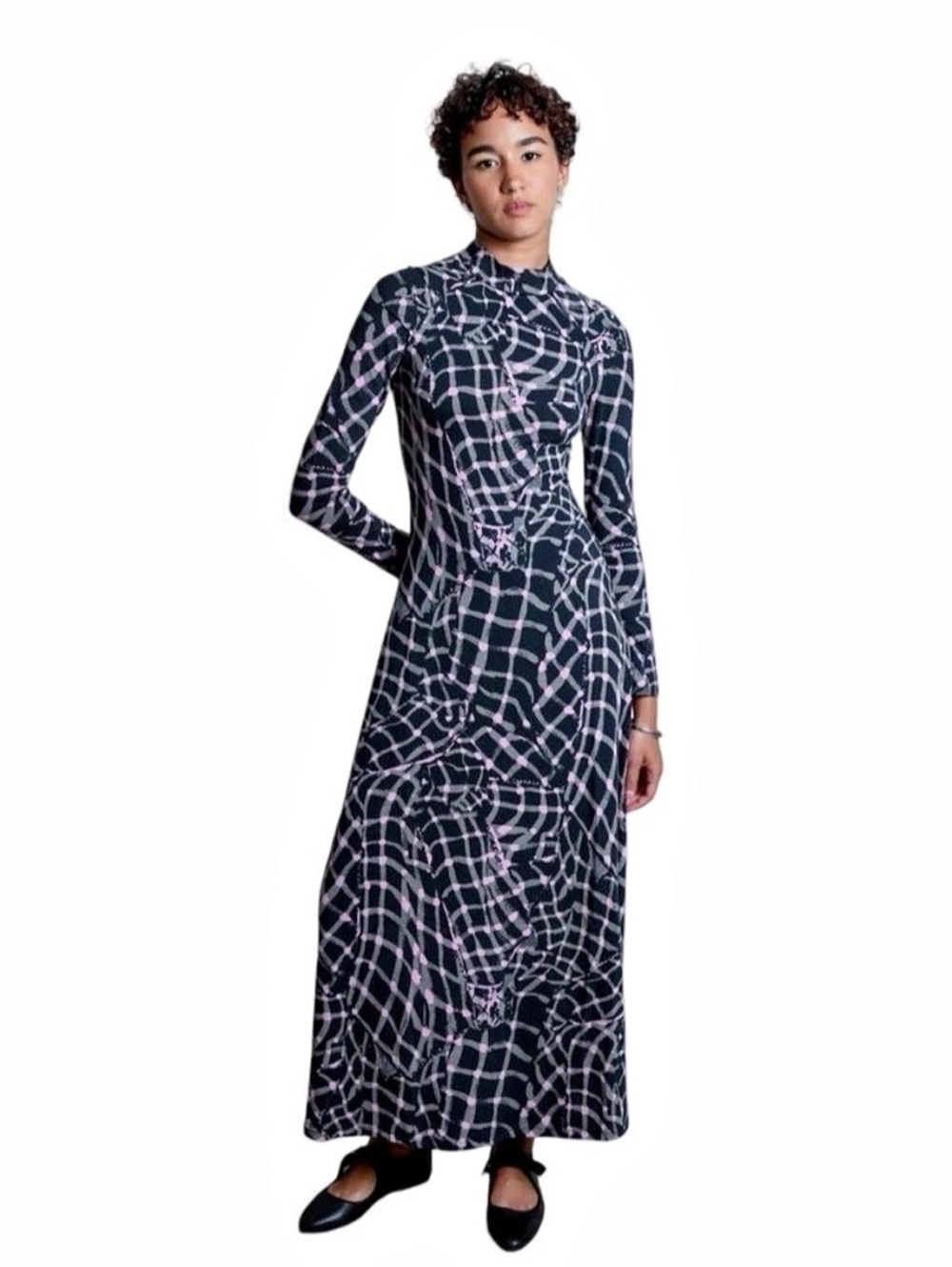 Untitled Motion Speculus Abstract Maxi Dress in Green & Pink Size XL